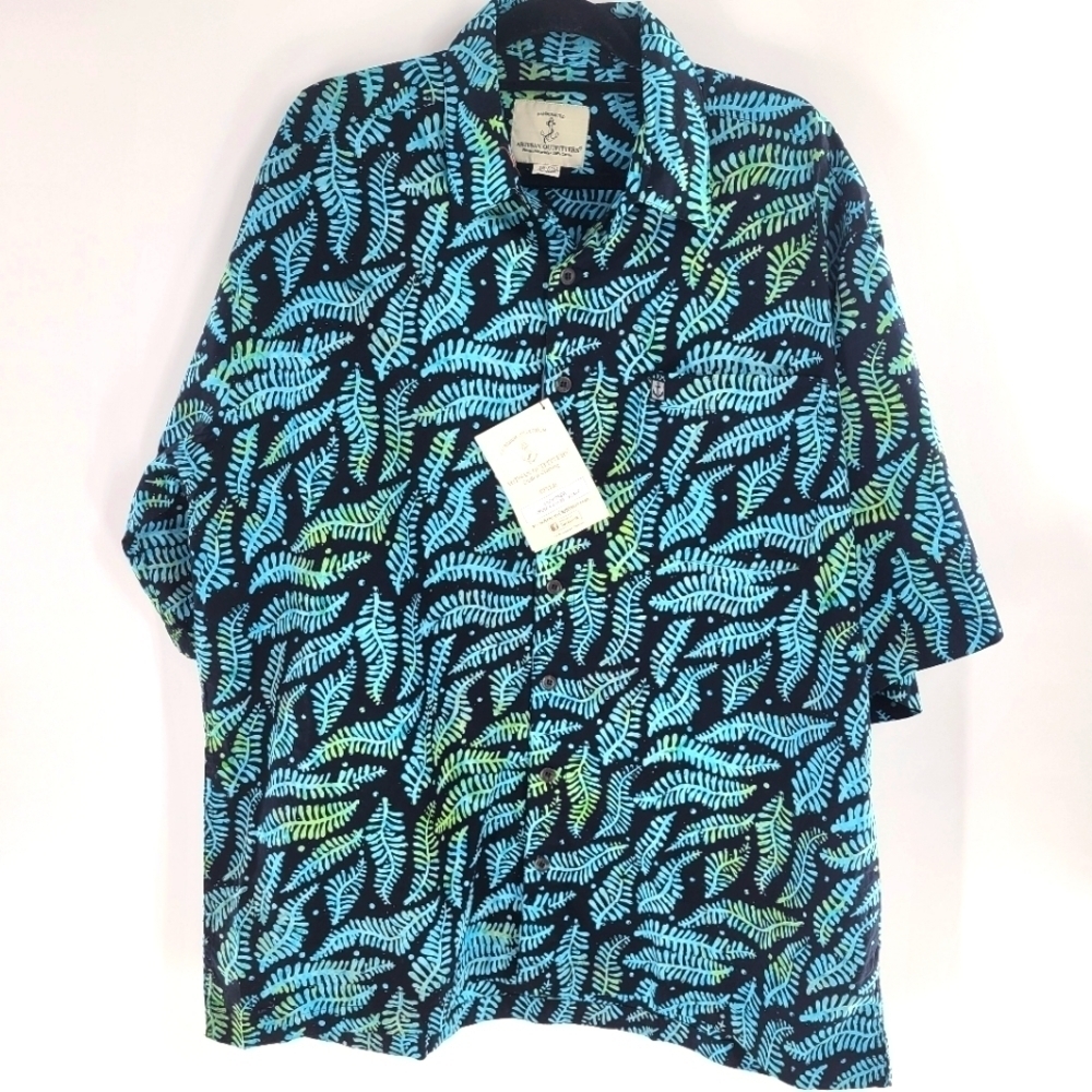 Artisian Outfitters Short Sleeve Button Down Shirt , Tropical Pattern XXL New